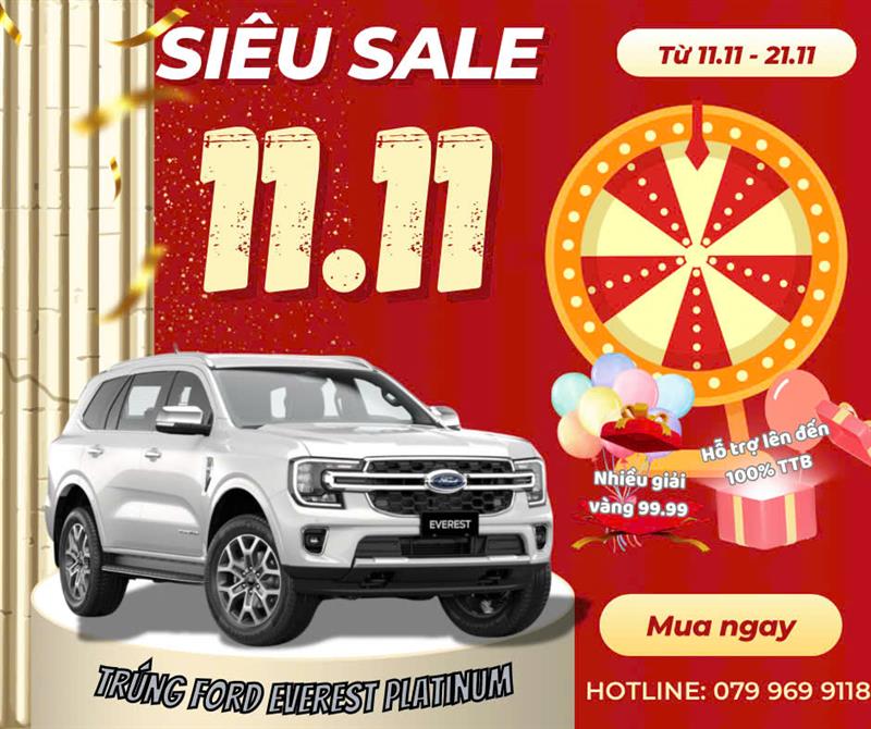 Giảm Thuế Trước Bạ Lên Đến 100% Cho Xe Ford - Cơ Hội Trúng Thưởng Xe Everest Platinum Và Nhiều Giải Vàng 99.99